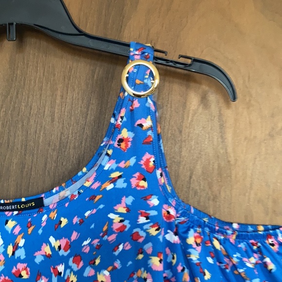 Robert Louis print cold shoulder bell sleeve top w stretch 1X 2X - Picture 8 of 16